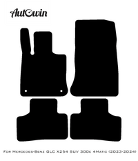 Black Luxury Floor Mats For Mercedes Benz GLC-Class X254 SUV 300e 4Matic (2023-2024) | ER56 Design - AutoWin