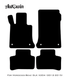 Black Luxury Floor Mats For Mercedes Benz GLK-Class X204 (2012-2015) | ER56 Design - AutoWin