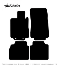 Black Luxury Floor Mats For Mercedes Benz S-Class W220 (1998-2005) Long Wheelbase | ER56 Design - AutoWin