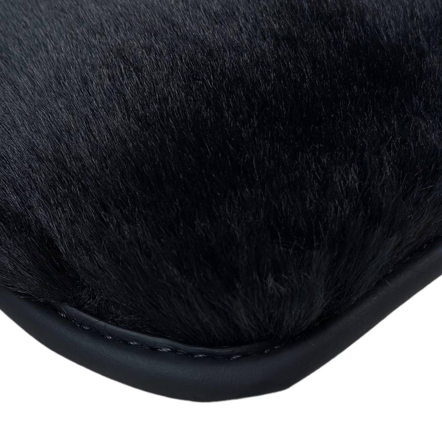 Black Sheepskin Floor Floor Mats For BMW X4 Series G02 - AutoWin