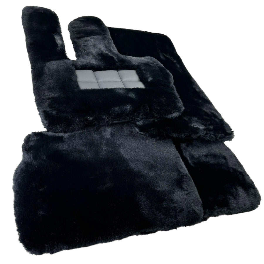 Black Sheepskin Floor Mats For Mercedes Benz CL-Class C216 Coupe (2006-2013) | ER56 Design - AutoWin