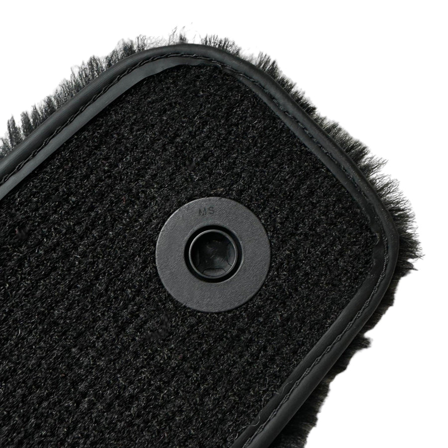 Black Sheepskin Floor Mats For Mercedes Benz E-Class W213 Sedan (2020-2023) Hybrid | ER56 Design - AutoWin