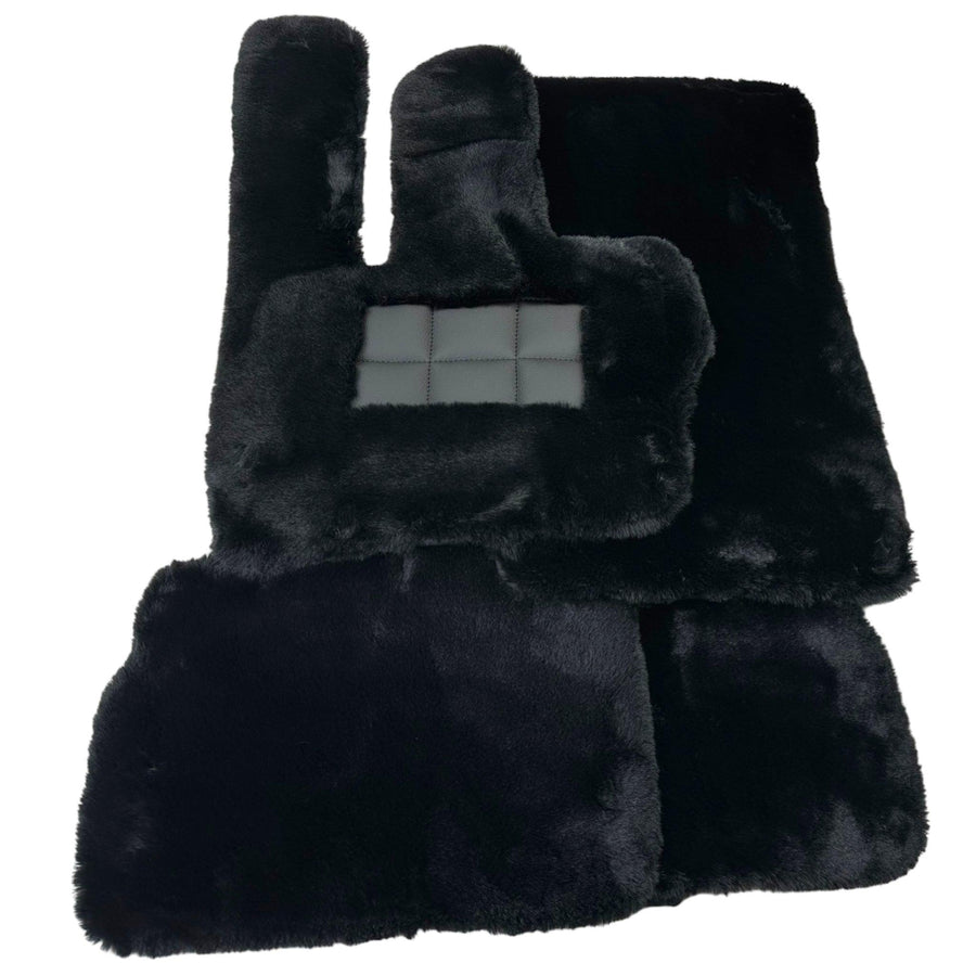 Black Sheepskin Floor Mats For Mercedes Benz E-Class W214 Sedan (2023-2024) | ER56 Design - AutoWin