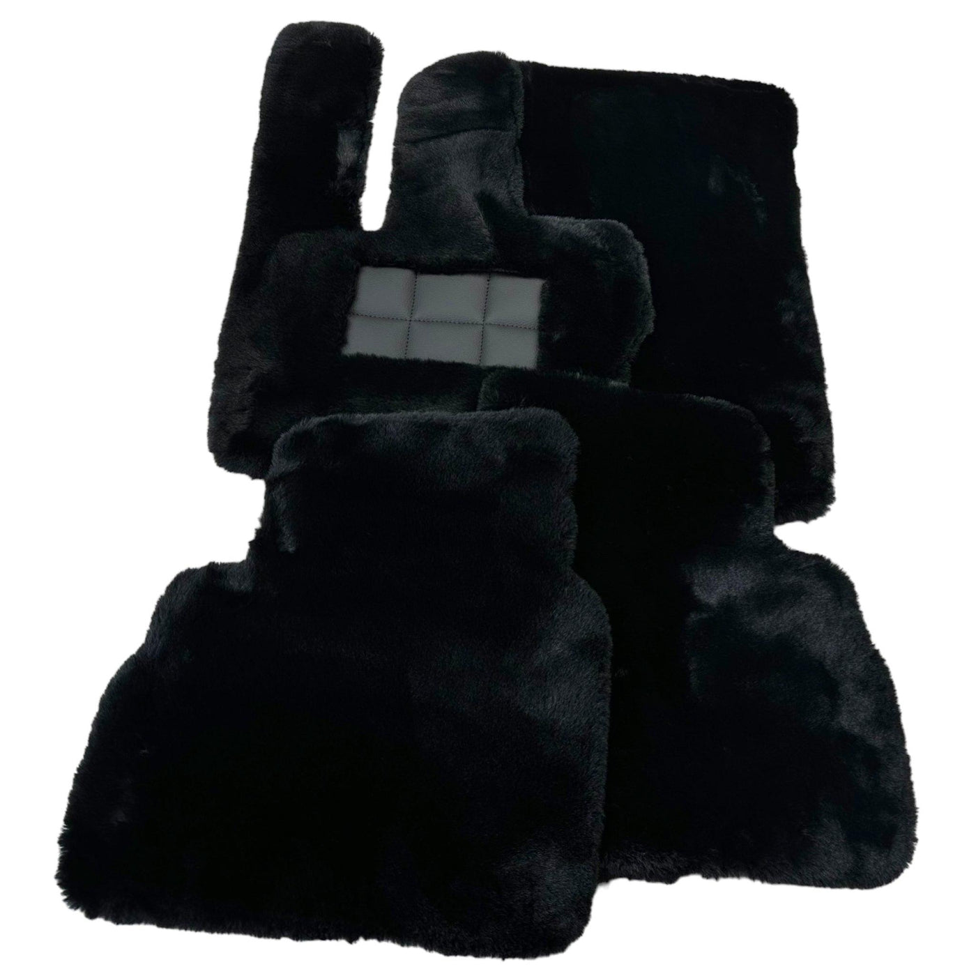 Black Sheepskin Floor Mats For Mercedes Benz EQB-Class X243 (2022-2024) | ER56 Design - AutoWin