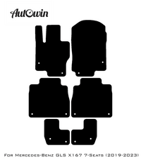 Black Sheepskin Floor Mats For Mercedes Benz GLS-Class X167 (2019-2023) | ER56 Design - AutoWin