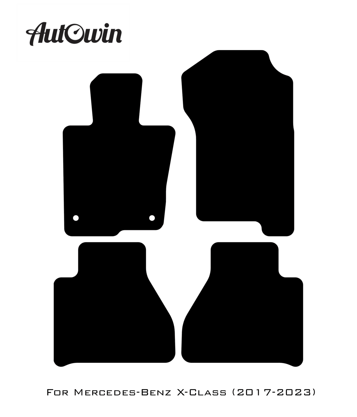 Black Sheepskin Floor Mats For Mercedes Benz X-Class W470 (2017-2023) | ER56 Design - AutoWin