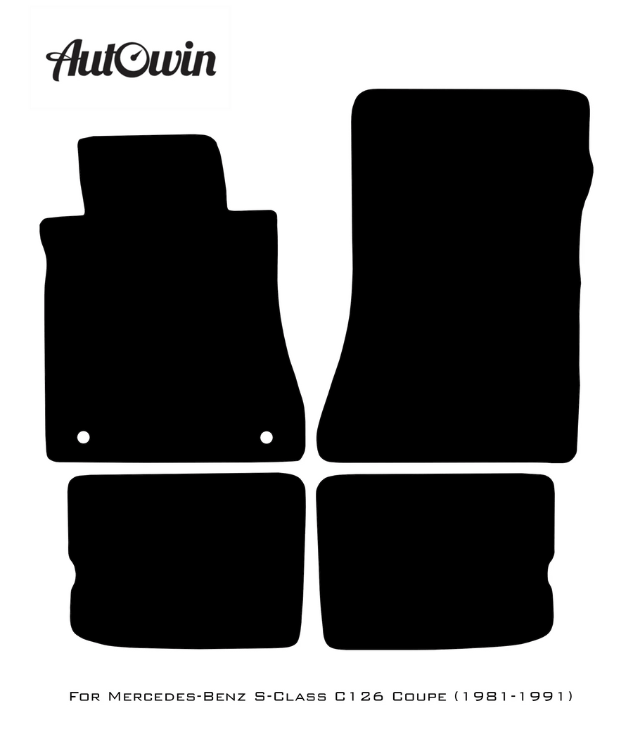 Blue Floor Mats For Mercedes Benz S-Class C126 Coupe (1981-1991) | Limited Edition - AutoWin