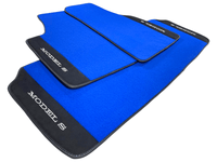 Blue Floor Mats For Tesla Model S With Alcantara Leather - AutoWin