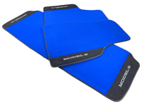 Blue Floor Mats For Tesla Model S With Alcantara Leather - AutoWin