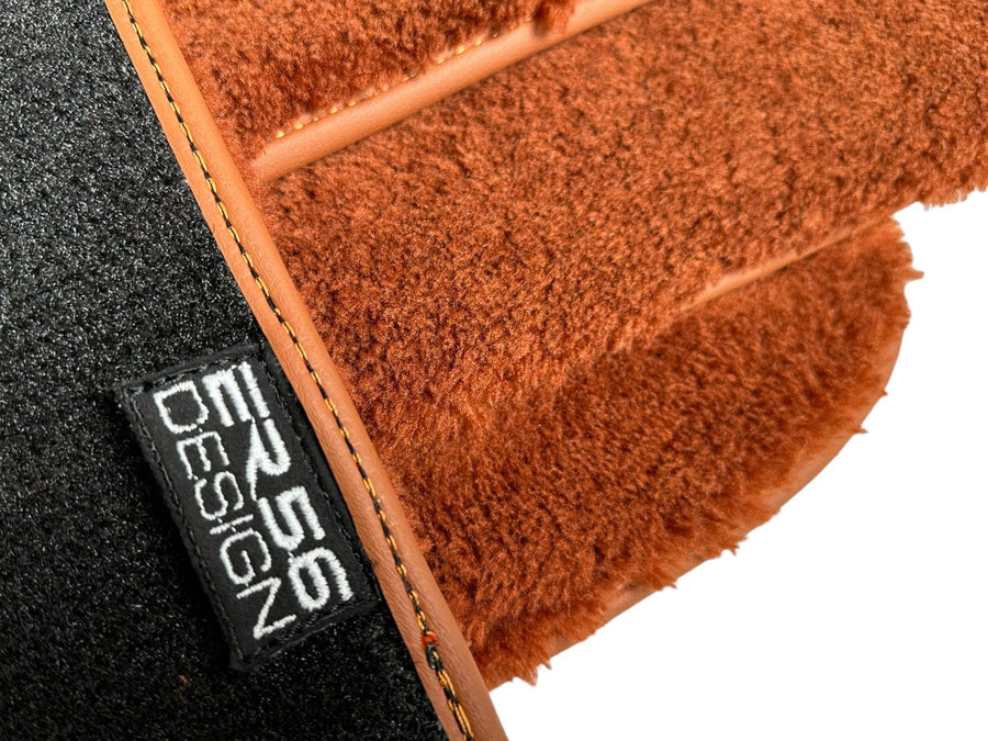 Brown Sheepskin Floor Mats For Rolls Royce Wraith 2013-2023 Er56 Design - AutoWin