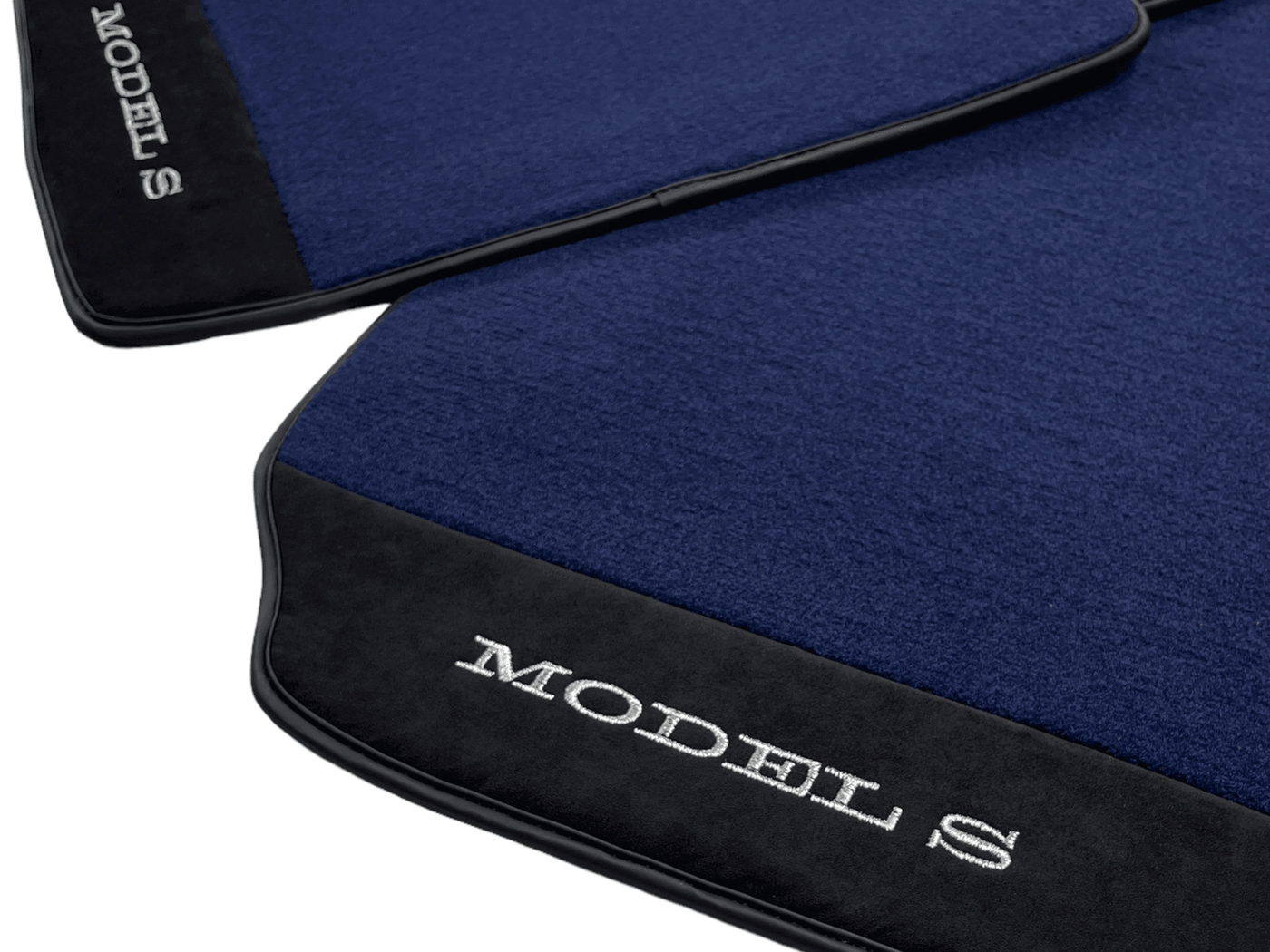 Dark Blue Floor Mats For Tesla Model S With Alcantara Leather - AutoWin