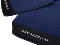 Dark Blue Floor Mats For Tesla Model S With Alcantara Leather - AutoWin