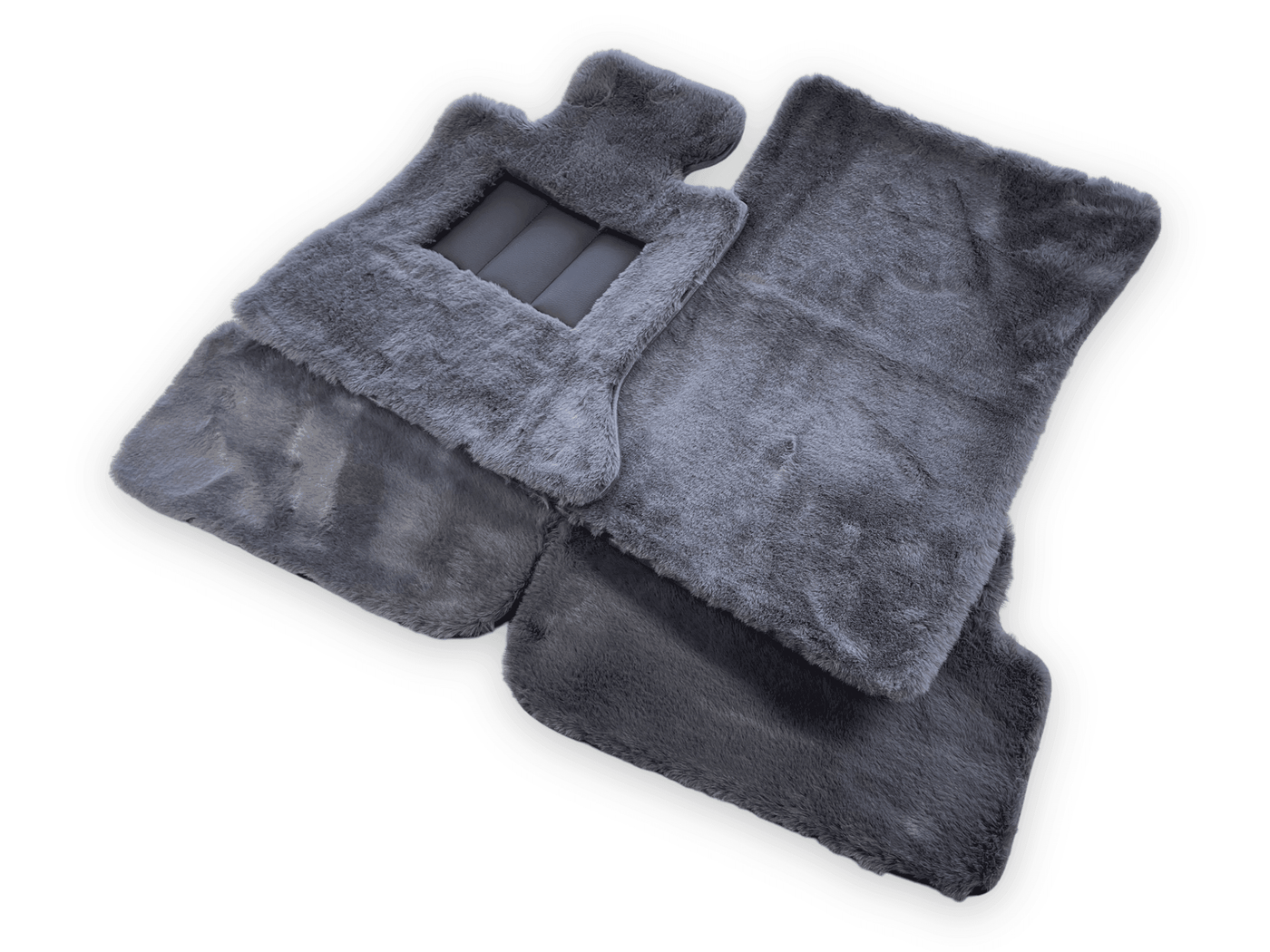 Dark Gray Sheepskin Floor Mats For Rolls Royce Phantom 2003–2016 Er56 Design Brand - AutoWin