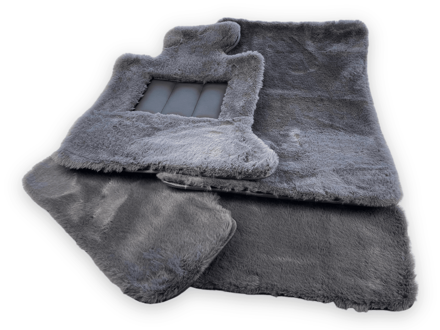 Dark Gray Sheepskin Floor Mats For Rolls Royce Shadow 1965-1977 Er56 Design Brand - AutoWin