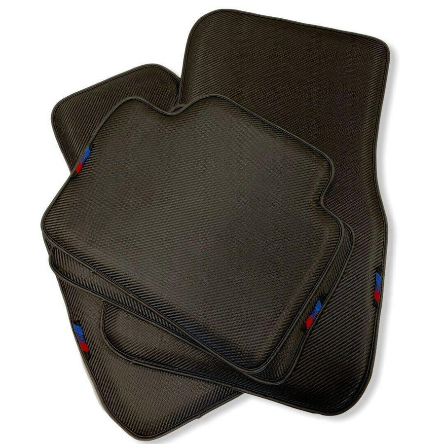 Floor Mats For BMW 1 Series F21 3-door Hatchback Autowin Brand Carbon Fiber Leather - AutoWin