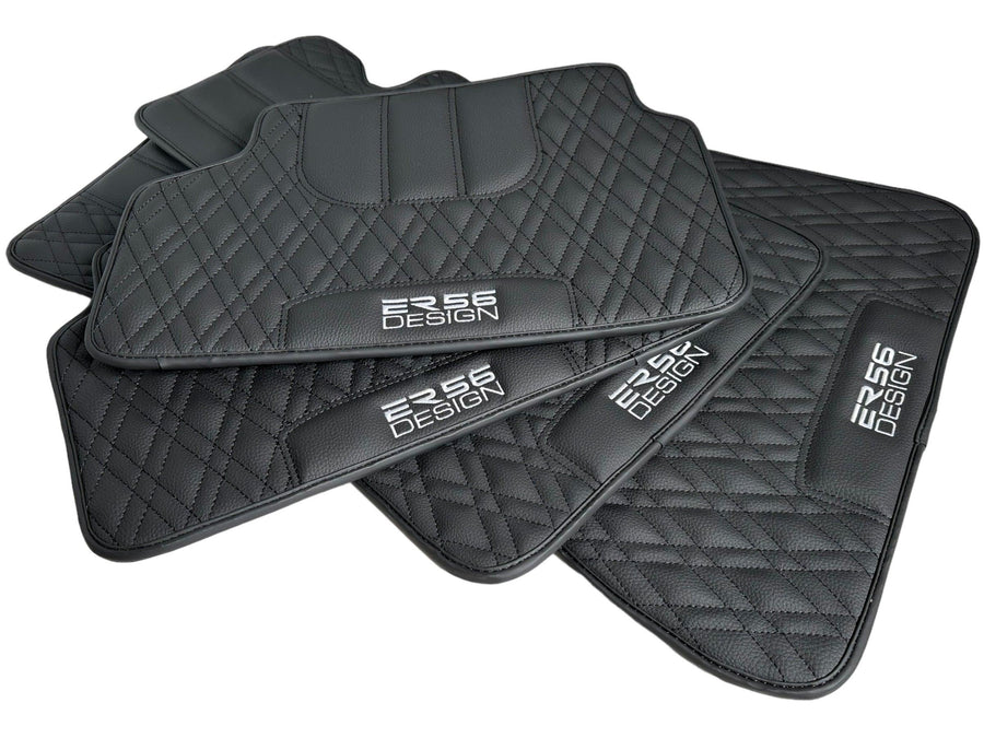 Floor Mats For BMW 3 Series E36 Convertible Black Leather Er56 Design - AutoWin
