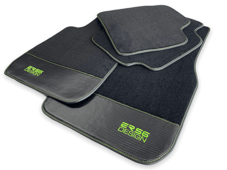 Floor Mats For BMW 3 Series E46 Convertible Carbon Leather Er56 Design - AutoWin