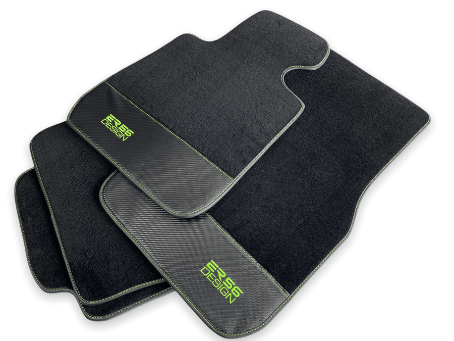Floor Mats For BMW 4 Series G22 Coupe Carbon Leather Er56 Design - AutoWin