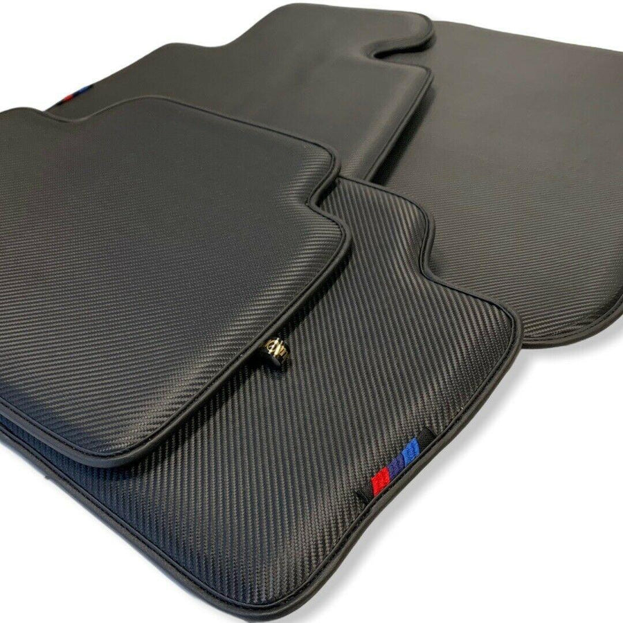Floor Mats For BMW M8 F92 2-door Coupe Autowin Brand Carbon Fiber Leather - AutoWin
