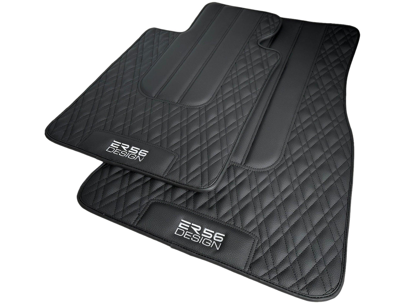 Floor Mats For BMW X6M F96 SUV Black Leather ER56 Design - AutoWin