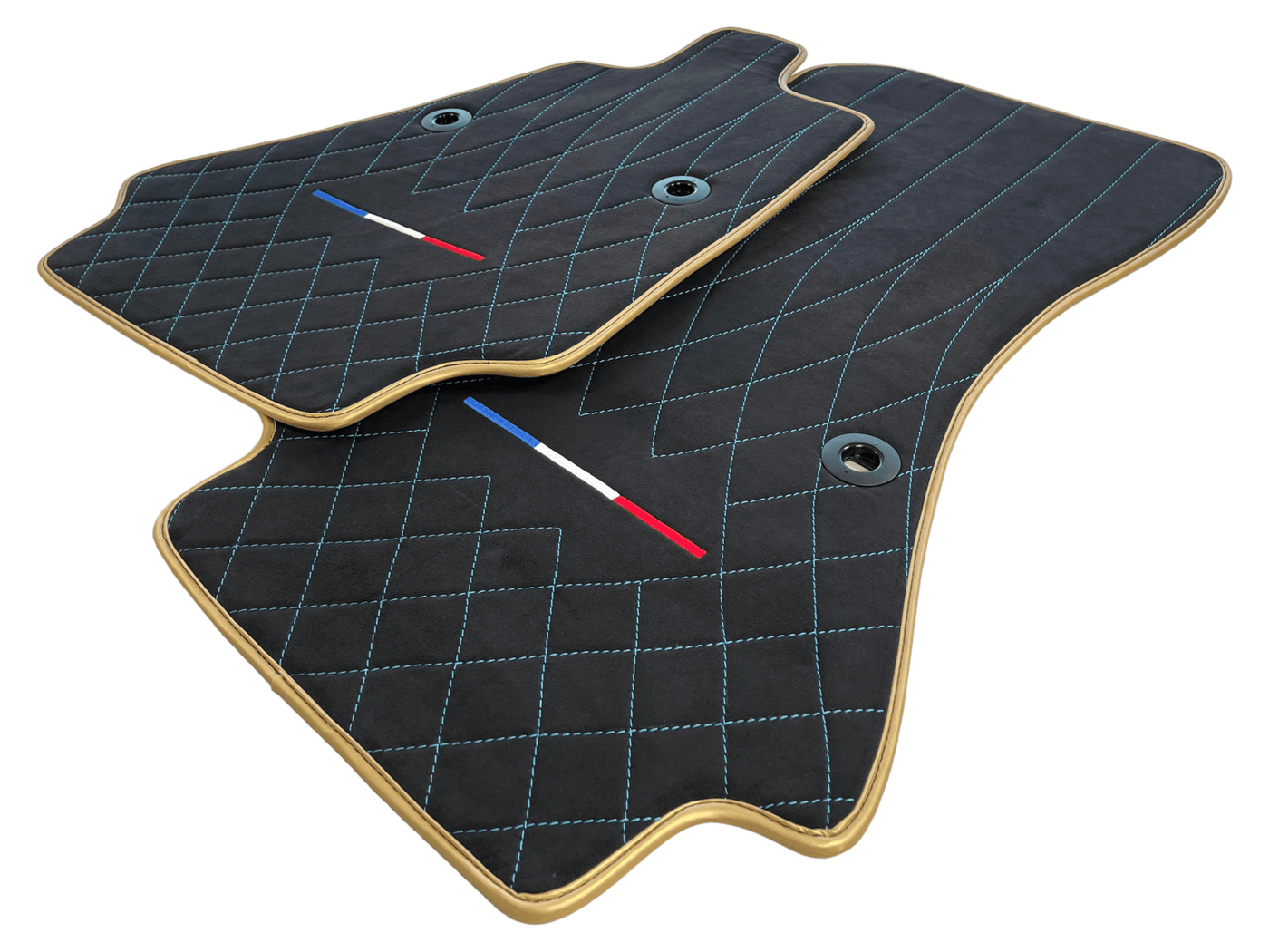 Floor Mats For Bugatti Chiron Alcantara Leather Gold Edition - AutoWin