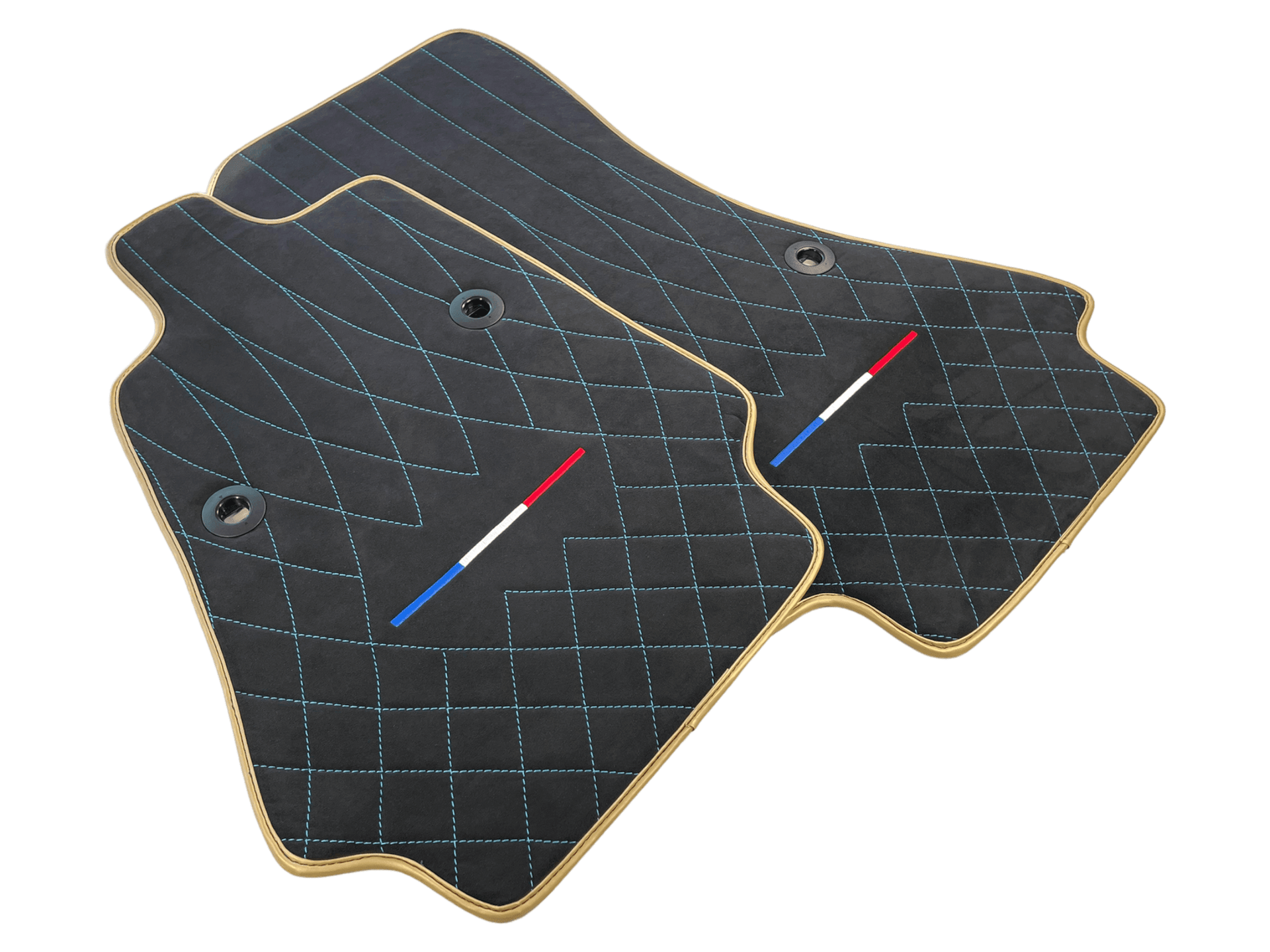 Floor Mats For Bugatti Chiron Alcantara Leather Gold Edition - AutoWin