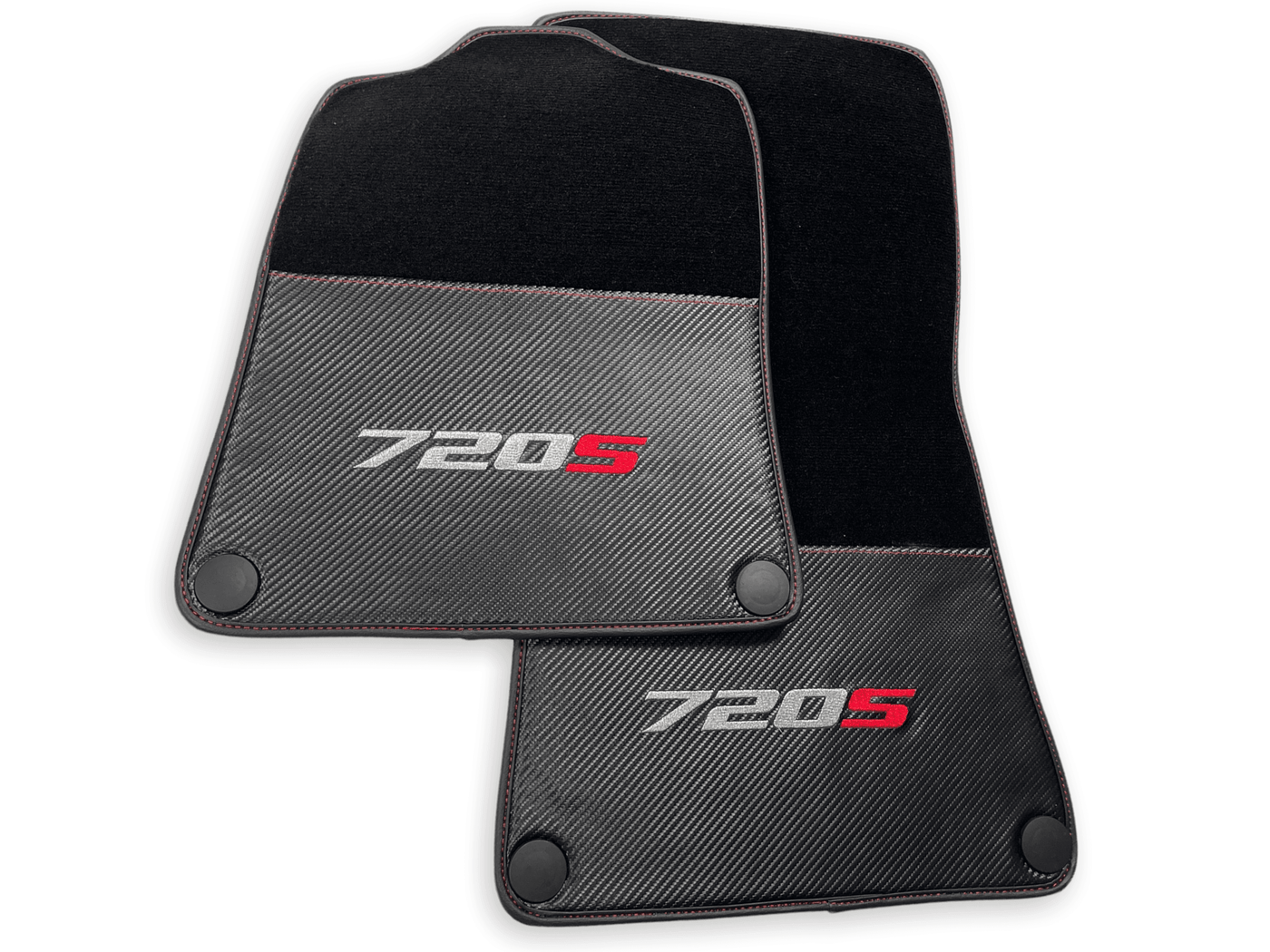 Floor Mats For McLaren 720S Black Tailored Carpets With Carbon - AutoWin