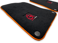 Floor Mats For McLaren MP4 12C Black Tailored Carpets Orange Trim - AutoWin
