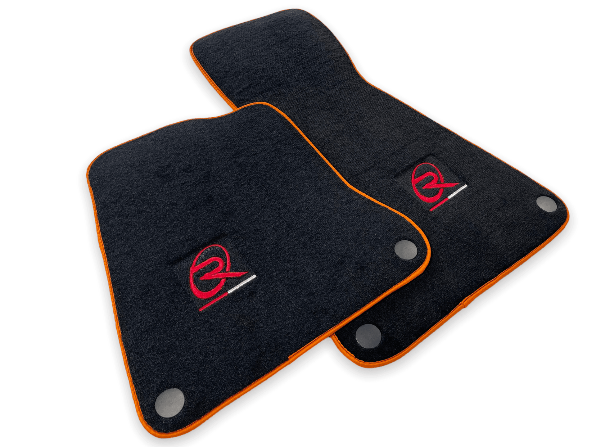 Floor Mats For McLaren MP4 12C Black Tailored Carpets Orange Trim - AutoWin
