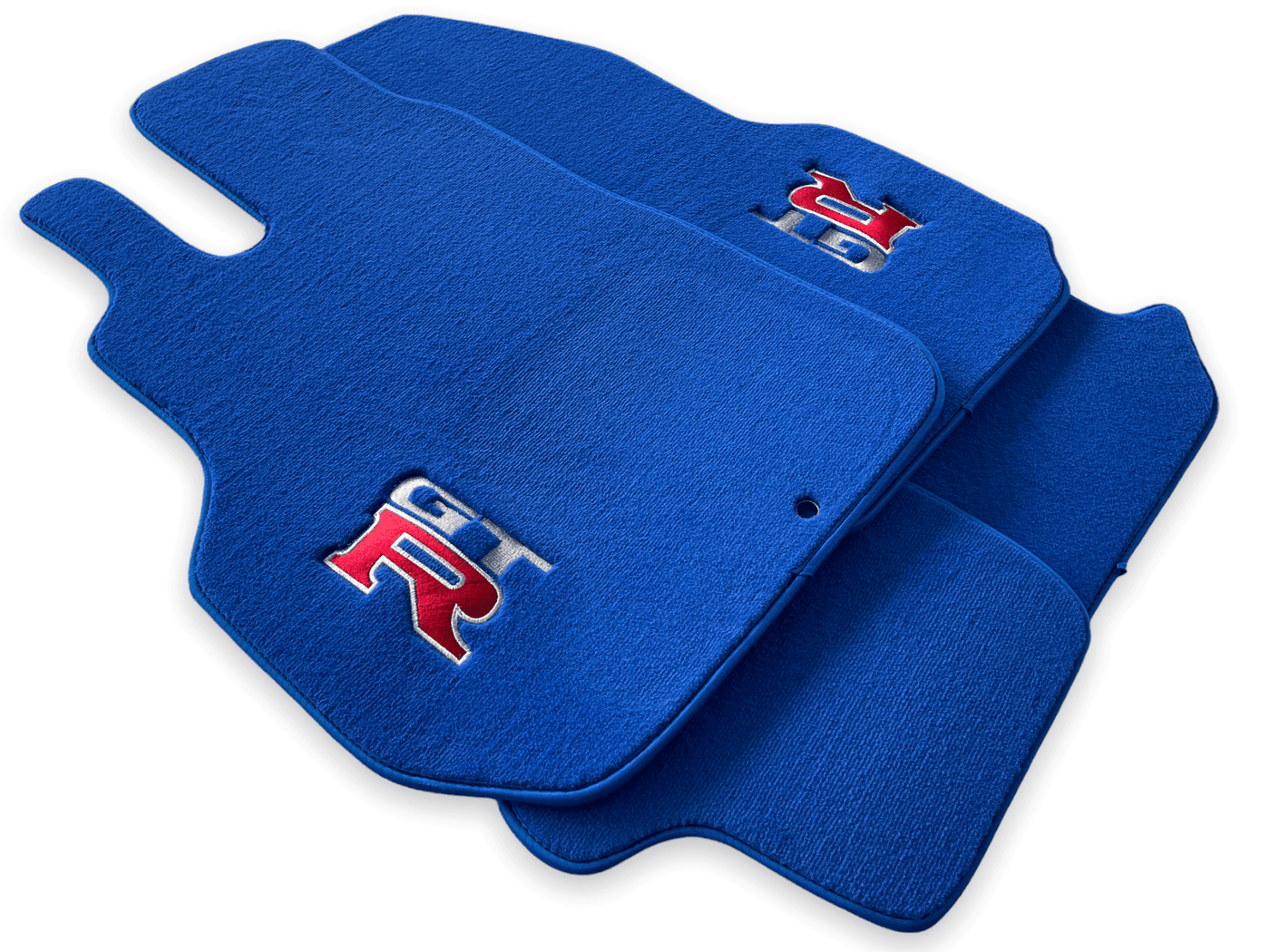 Floor Mats for Nissan GT-R - Tailored Blue Carpets Set with GTR Emblem | AutoWin