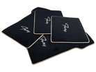 Floor Mats For Plymouth Fury 1957-1968 Black With Beige Trim - AutoWin