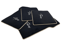 Floor Mats For Plymouth Fury 1957-1968 Black With Beige Trim - AutoWin