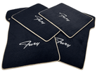 Floor Mats For Plymouth Fury 1957-1968 Black With Beige Trim - AutoWin