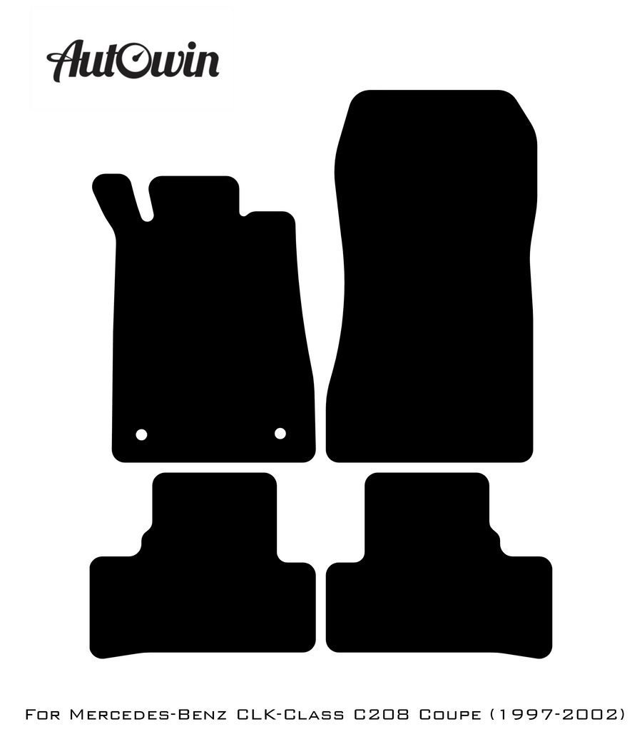 Gray Floor Mats For Mercedes Benz CLK-Class C208 Coupe (1997-2002) | Limited Edition - AutoWin