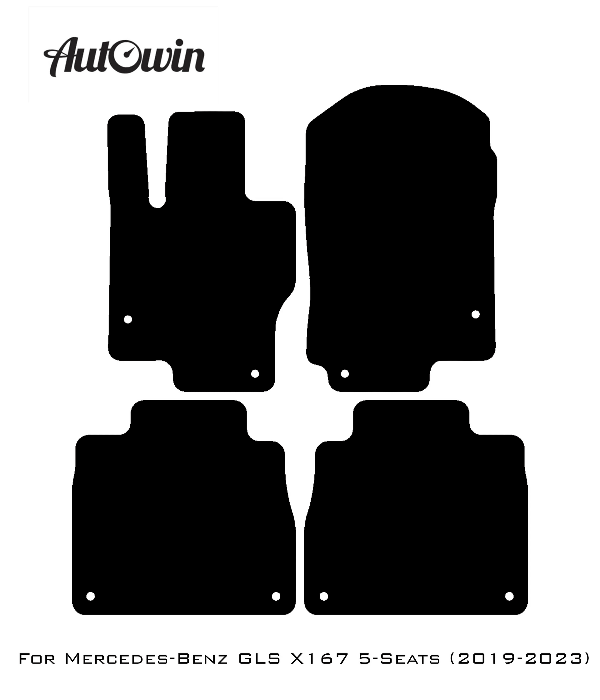 Gray Floor Mats For Mercedes Benz GLS-Class X167 (2019-2023) | Limited Edition - AutoWin