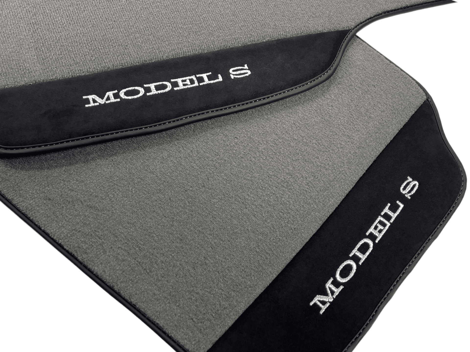 Gray Floor Mats For Tesla Model S With Alcantara Leather - AutoWin