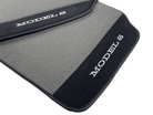 Gray Floor Mats For Tesla Model S With Alcantara Leather - AutoWin
