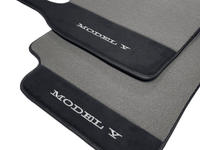 Gray Floor Mats For Tesla Model Y With Alcantara Leather - AutoWin