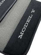 Gray Floor Mats For Tesla Model Y With Alcantara Leather - AutoWin