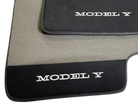 Gray Floor Mats For Tesla Model Y With Alcantara Leather - AutoWin