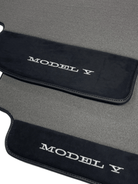 Gray Floor Mats For Tesla Model Y With Alcantara Leather - AutoWin
