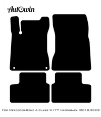 Gray Luxury Floor Mats For Mercedes Benz A-Class W176 (2012-2018) | ER56 Design - AutoWin