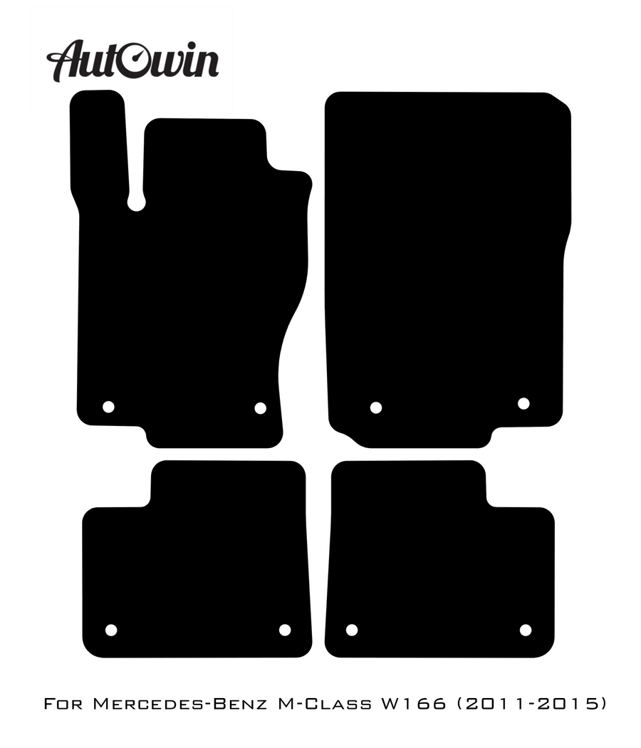 Gray Luxury Floor Mats For Mercedes Benz M-Class W166 (2011-2015) | ER56 Design - AutoWin