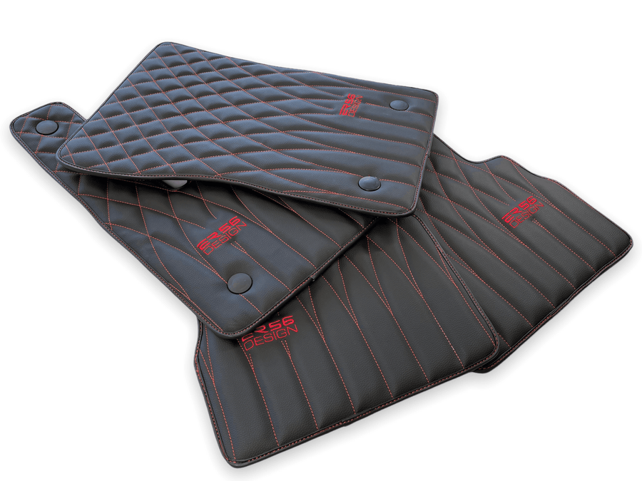 Leather Floor Mats For Mercedes-Benz G Class 1990–2018 W463 ER56 Design - AutoWin