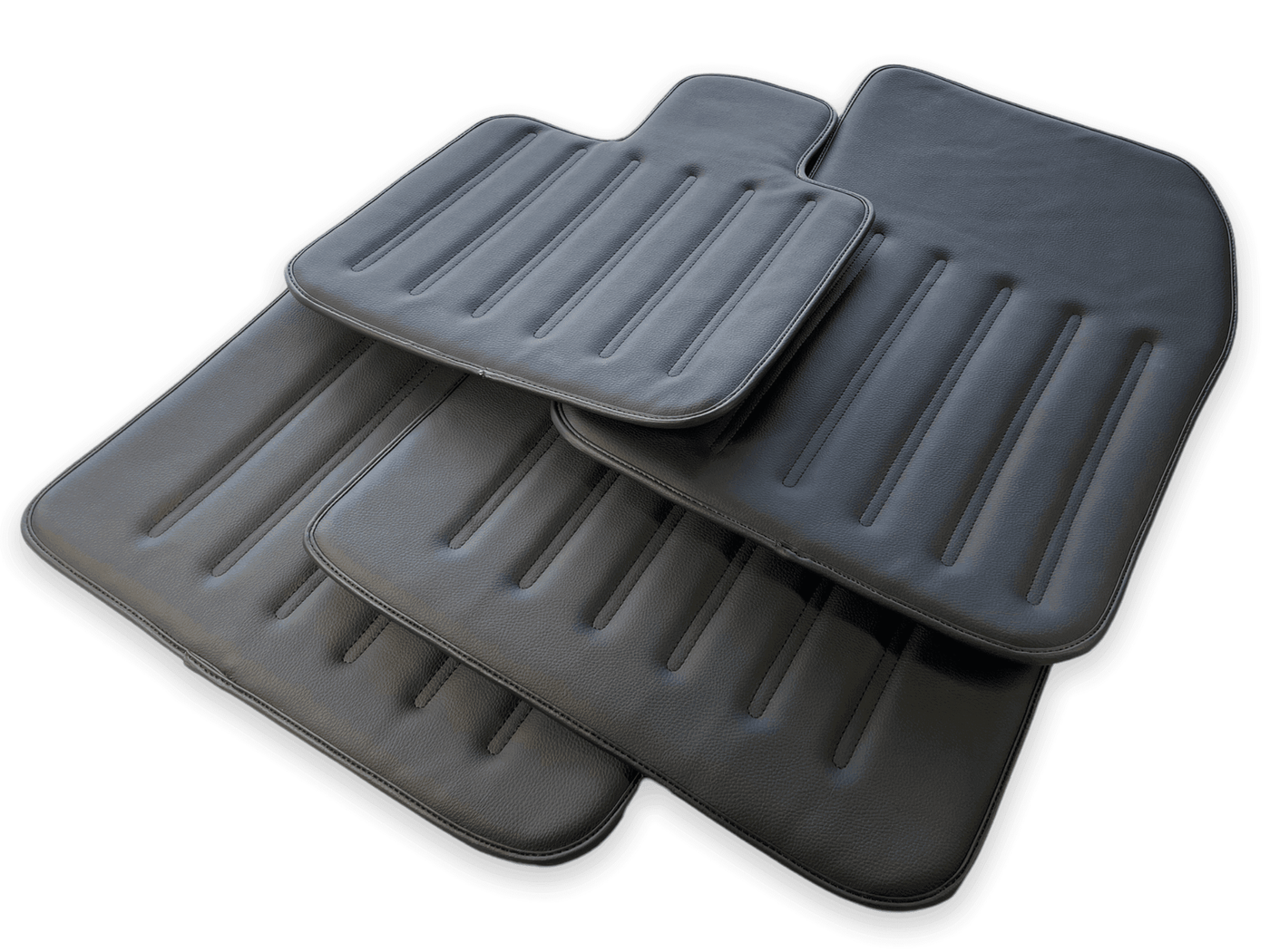 Leather Floor Mats For Rolls Royce Black Badge Ghost Series II (2021-2024) Black - AutoWin