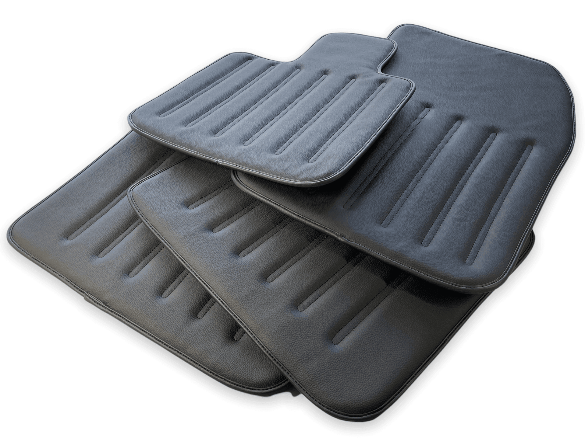 Leather Floor Mats For Rolls Royce Black Badge Phantom Drophead Coupe 2007–2016 Black - AutoWin