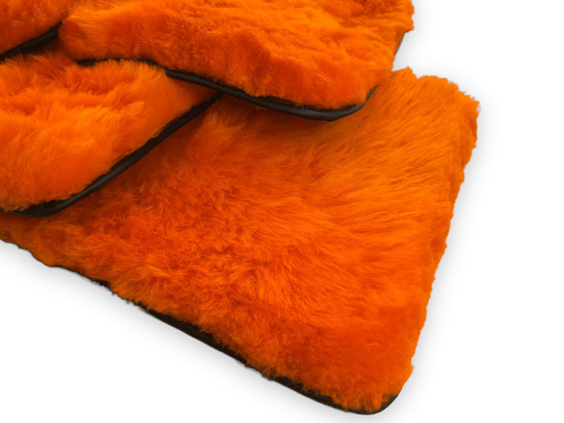 Orange Sheepskin Floor Mats For Rolls Royce Dawn Rr6 2016-2023 Er56 Design Brand - AutoWin