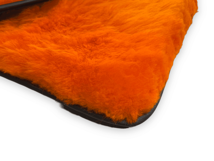 Orange Sheepskin Floor Mats For Rolls Royce Ghost Series II (2021-2024) ER56 Design Brand - AutoWin