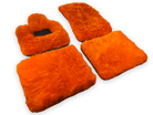 Orange Sheepskin Floor Mats For Rolls Royce Phantom Drophead Coupe 2007–2016 Er56 Design Brand - AutoWin