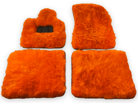 Orange Sheepskin Floor Mats For Rolls Royce Wraith 2013–2023 Er56 Design - AutoWin